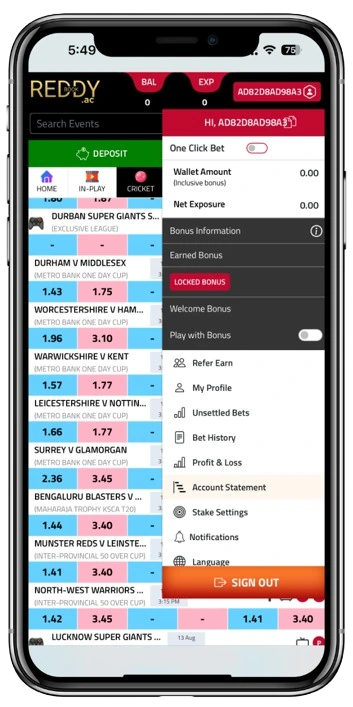Reddybook Club mobile screen shot