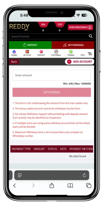 How to deposit on reddybook